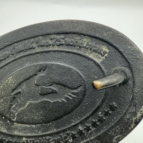 Cowboy Belt Buckle Brass Bald Eagle Western Patriotic Mens 1970 Vintage - Picture 3 of 3